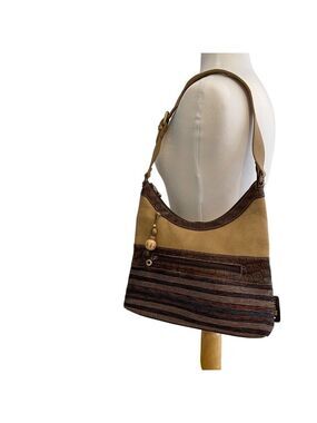Patchwork Shoulder Bag With Adjustable Strap & Button Closure boho funky gypsy